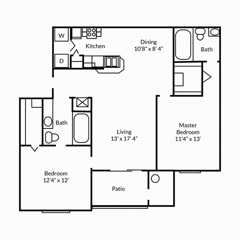 B1 2D Floorplan at Reflections in Gainesville, FL
